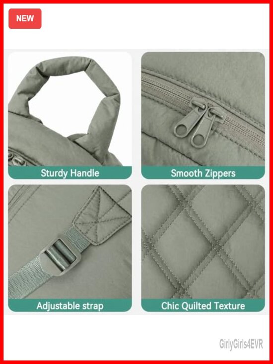 Quilted Puffer Mini Backpack - Lightweight Water-Resistant Daypack with Padded